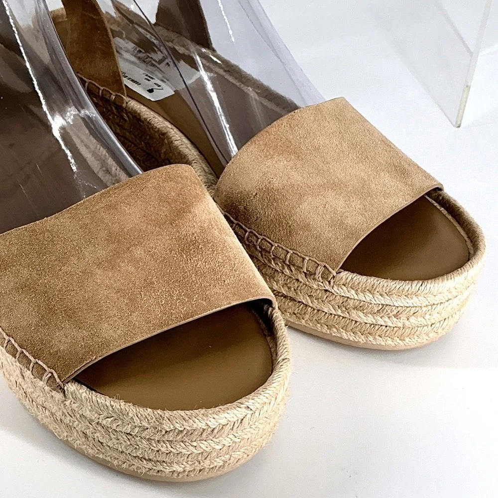 Vince Size 10 Tan Suede Espadrille Platform Wedge Sandals Dune‎ NEW Belisa $330